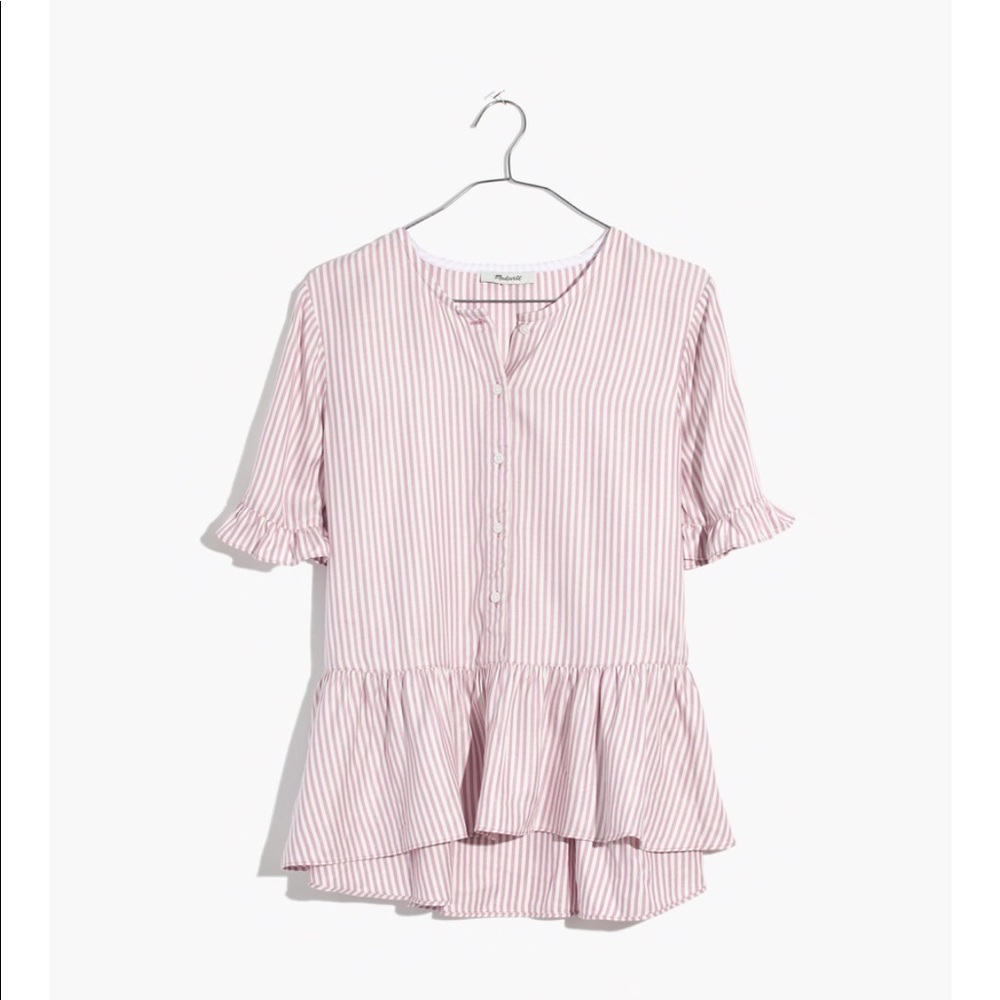 Brand New Madewell Studio Ruffle Hem Top Lavender